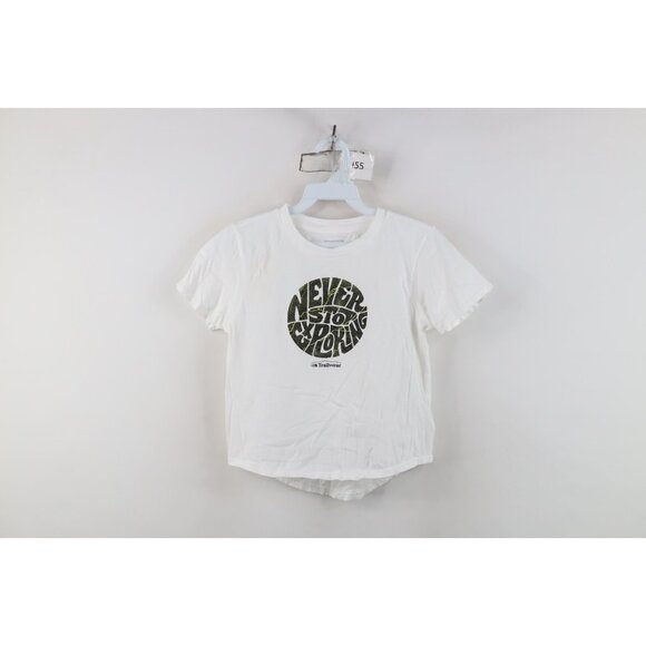 The North Face Girls Large Spell Out Never Stop Exploring Trail T-Shirt White - Picture 1 of 13